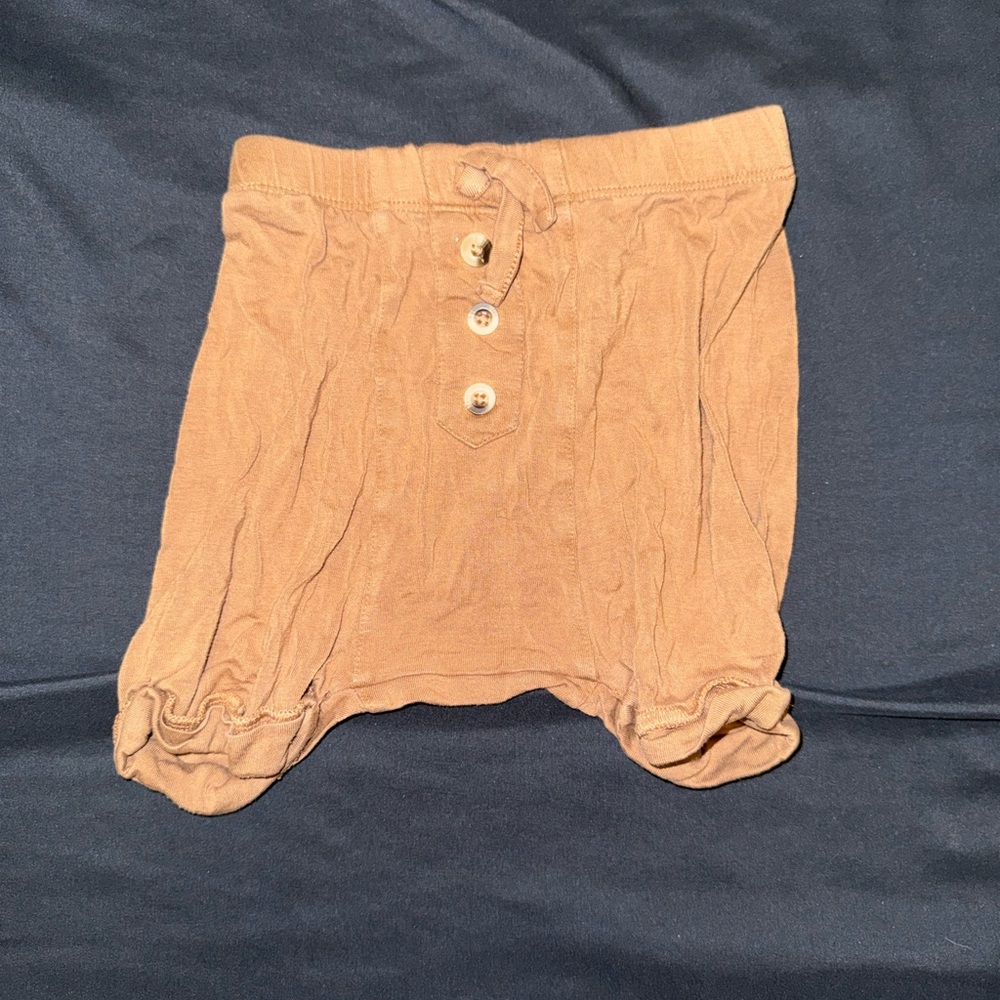 Kate Quinn Tan Kids Shorts with Button Detail